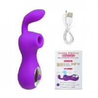 Clitoral Stimulator with 2 motors Silicone Rechargeable 12 Speeds PURPLE